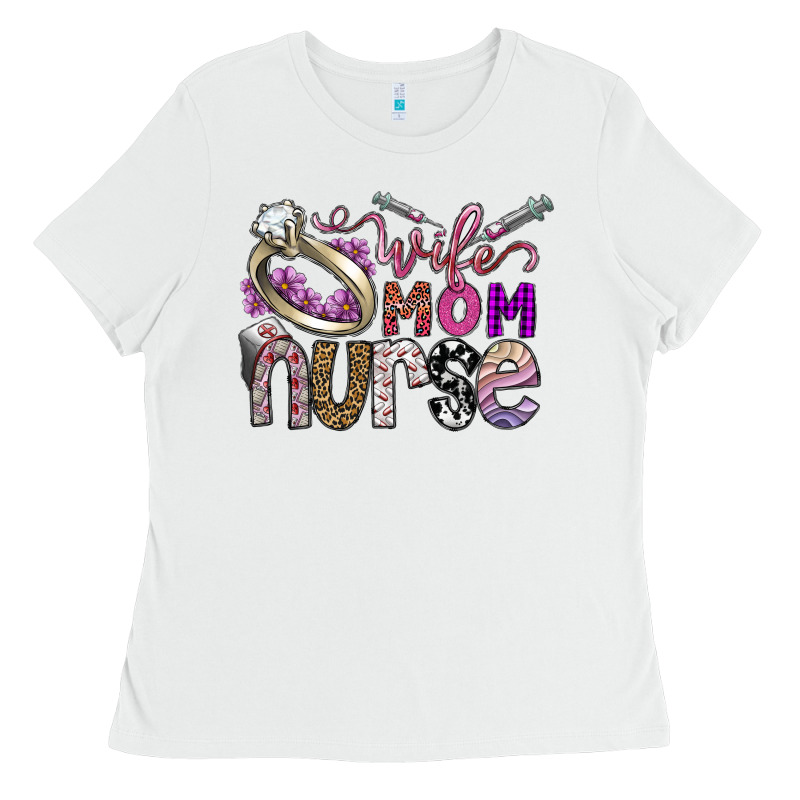 Wife Mom Nurse Ladies Tee by SublimationCraftShop | Teevron