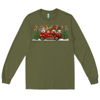 Army Green Christmas Gnome Truck Long Sleeve Tee - Artiststas