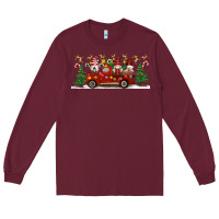 Burgundy Christmas Gnome Truck Long Sleeve Tee - Artiststas