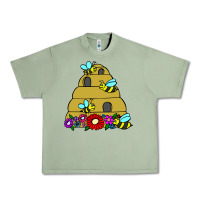 Oil Green bee hive Urban Heavy Tee - artisFamous