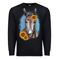Black Sunflower Donkey Premium Sweatshirt - RanaPortraitStore
