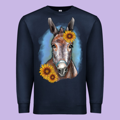 Sunflower Donkey Premium Sweatshirt Designed By Ranaportraitstore