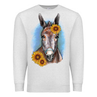 Oatmeal Heather Sunflower Donkey Premium Sweatshirt - RanaPortraitStore