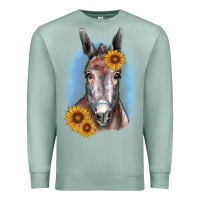 Seafoam Sunflower Donkey Premium Sweatshirt - RanaPortraitStore