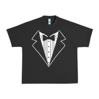 Pigment Black fake tux tuxedo suit tie Urban Heavy Tee - artisFamous