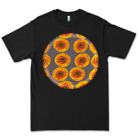 Black african fabric pattern round earrings 4 Premium Tee - BundleAndBundleShop