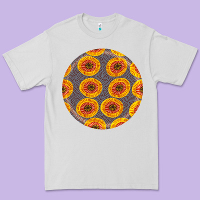 African Fabric Pattern Round Earrings 4 Premium Tee Designed By Bundleandbundleshop