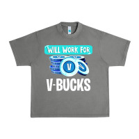 Will Work For V Bucks Youth Gamer Urban Heavy Tee | Teevron