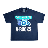 Navy will work for v bucks youth gamer Urban Heavy Tee - artisFamous