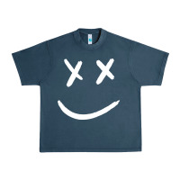 Midnight Navy x eyed smiley face x eyes smiling Urban Heavy Tee - artisFamous