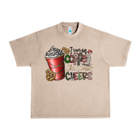 French Oak I Run On Coffee And Christmas Cheers Urban Heavy Tee - CowhideDigitalArt