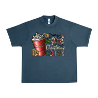 Midnight Navy I Run On Coffee And Christmas Cheers Urban Heavy Tee - CowhideDigitalArt