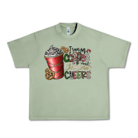 Oil Green I Run On Coffee And Christmas Cheers Urban Heavy Tee - CowhideDigitalArt