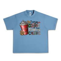 Pebble Blue I Run On Coffee And Christmas Cheers Urban Heavy Tee - CowhideDigitalArt