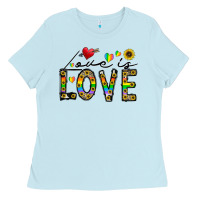 Baby Blue love is love Ladies Tee - CowhideDigitalArt