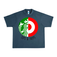 Midnight Navy sips and  trips Urban Heavy Tee - artisFamous
