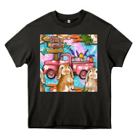 Asphalt Easter Bunny With Truck Seamless Pattern Heavy Core Tee - BundleAndBundleShop