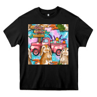 Black Easter Bunny With Truck Seamless Pattern Heavy Core Tee - BundleAndBundleShop