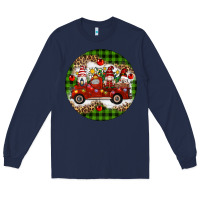 Navy christmas gnomes truck Long Sleeve Tee - Artiststas