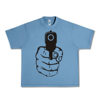 Pebble Blue hands up pistol Urban Heavy Tee - artisFamous