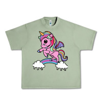 Oil Green cute unicorn Urban Heavy Tee - artisFamous