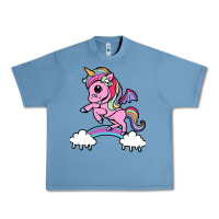 Pebble Blue cute unicorn Urban Heavy Tee - artisFamous