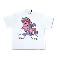 White cute unicorn Urban Heavy Tee - artisFamous
