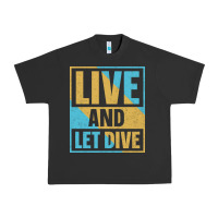 Pigment Black Live And Let Dive Retro Style Urban Heavy Tee - artisFamous