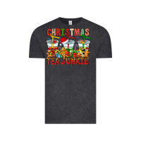 Vintage Black Christmas tea junkie Vintage Tee - CowhideDigitalArt