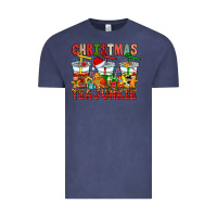 Vintage Denim Christmas tea junkie Vintage Tee - CowhideDigitalArt