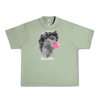 Oil Green Vaporwave statue head with bubblegum Urban Heavy Tee - artisFamous