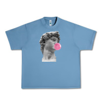 Pebble Blue Vaporwave statue head with bubblegum Urban Heavy Tee - artisFamous