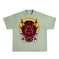 Oil Green demon oni mask Urban Heavy Tee - artisFamous