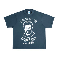 Midnight Navy Ron tv show parks Swanson - Bacon & Eggs Urban Heavy Tee - artisFamous