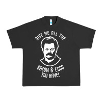 Pigment Black Ron tv show parks Swanson - Bacon & Eggs Urban Heavy Tee - artisFamous