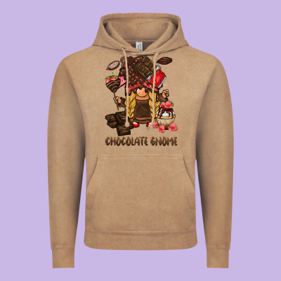 Chocolate Gnome Vintage Hoodie Designed By Barkaloodesign