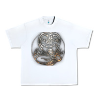 White cobra k.a.i rusted steel snake lo go graphic t shirt Urban Heavy Tee - artisFamous
