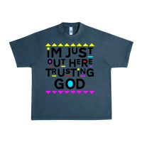 Midnight Navy i'm just out here trusting god Urban Heavy Tee - artisFamous