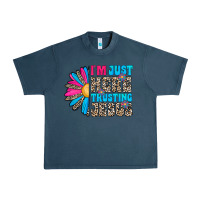 Midnight Navy im just here trusting jesus Urban Heavy Tee - CowhideDigitalArt