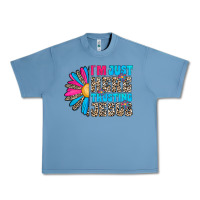 Pebble Blue im just here trusting jesus Urban Heavy Tee - CowhideDigitalArt
