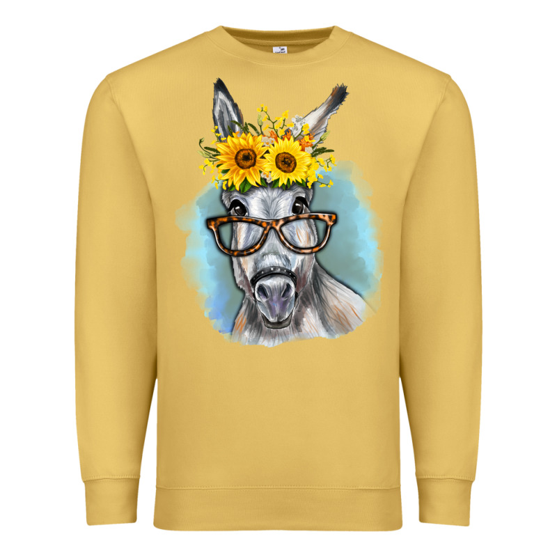 Sunflower Glasses Donkey Premium Sweatshirt by RanaPortraitStore | Teevron