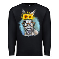 Black Sunflower Glasses Donkey Premium Sweatshirt - RanaPortraitStore