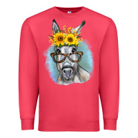 Cardinal Sunflower Glasses Donkey Premium Sweatshirt - RanaPortraitStore