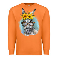 Carrot Sunflower Glasses Donkey Premium Sweatshirt - RanaPortraitStore