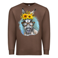 Chestnut Sunflower Glasses Donkey Premium Sweatshirt - RanaPortraitStore