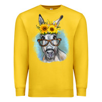 Lemon Sunflower Glasses Donkey Premium Sweatshirt - RanaPortraitStore