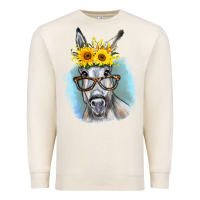 Sandshell Sunflower Glasses Donkey Premium Sweatshirt - RanaPortraitStore