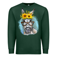 Sports Green Sunflower Glasses Donkey Premium Sweatshirt - RanaPortraitStore