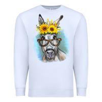 White Sunflower Glasses Donkey Premium Sweatshirt - RanaPortraitStore