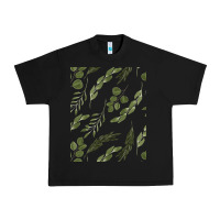 Black Watercolor Eucalyptus Pattern Urban Heavy Tee - artisFamous